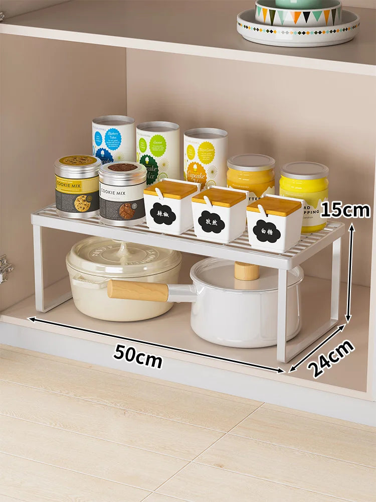 Kitchen Storage Ra Countertop Bowl Plate Pot Utensil Organizer Cabinet Inner Multi-layer elf Seasoning Tabletop Storage