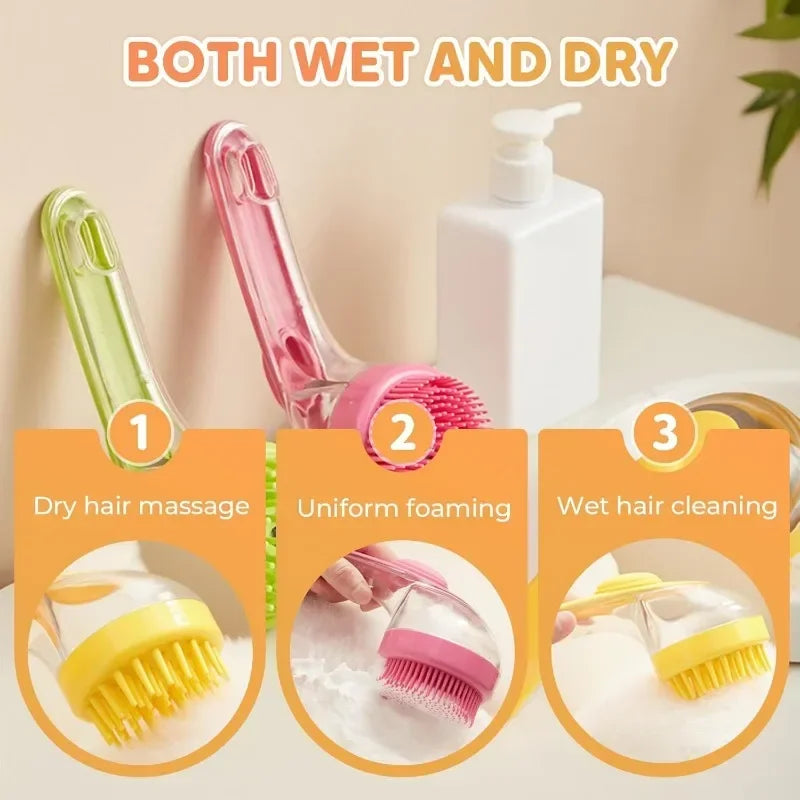 Pet Grooming Brush - Bath Massager & Bubble Maker Paw Washer Bath Brush Scrubber Shampoo Brush for Long/Short Haired Dogs & Cats