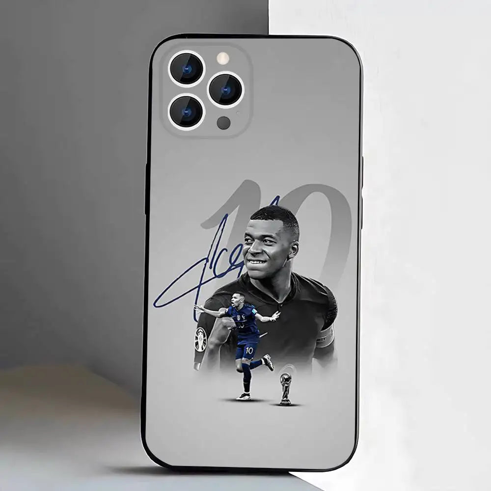 Football Star M-MbappeS-S Phone Case For iPhone 17,16,15,14,13,12,Pro,Max,Plus,E,SE4,Air,Mini Black Soft Box