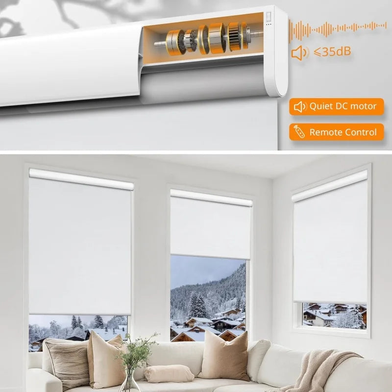China factory wholesal dual layer motorized smart blinds with WiFi remote control electric blackout roller blinds for window