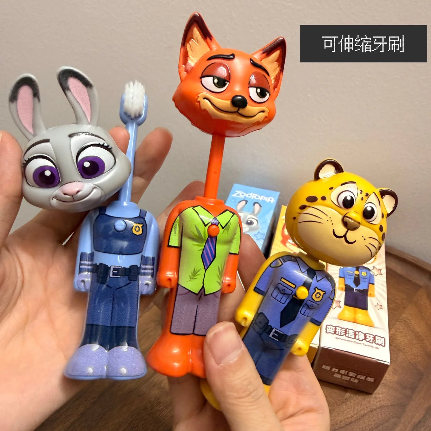Zootopia Internet Celebrity Retractable Toothbrush Nick Judy Deformed Soft Bristled Toothbrush Fine Bristle back-to-school Gift