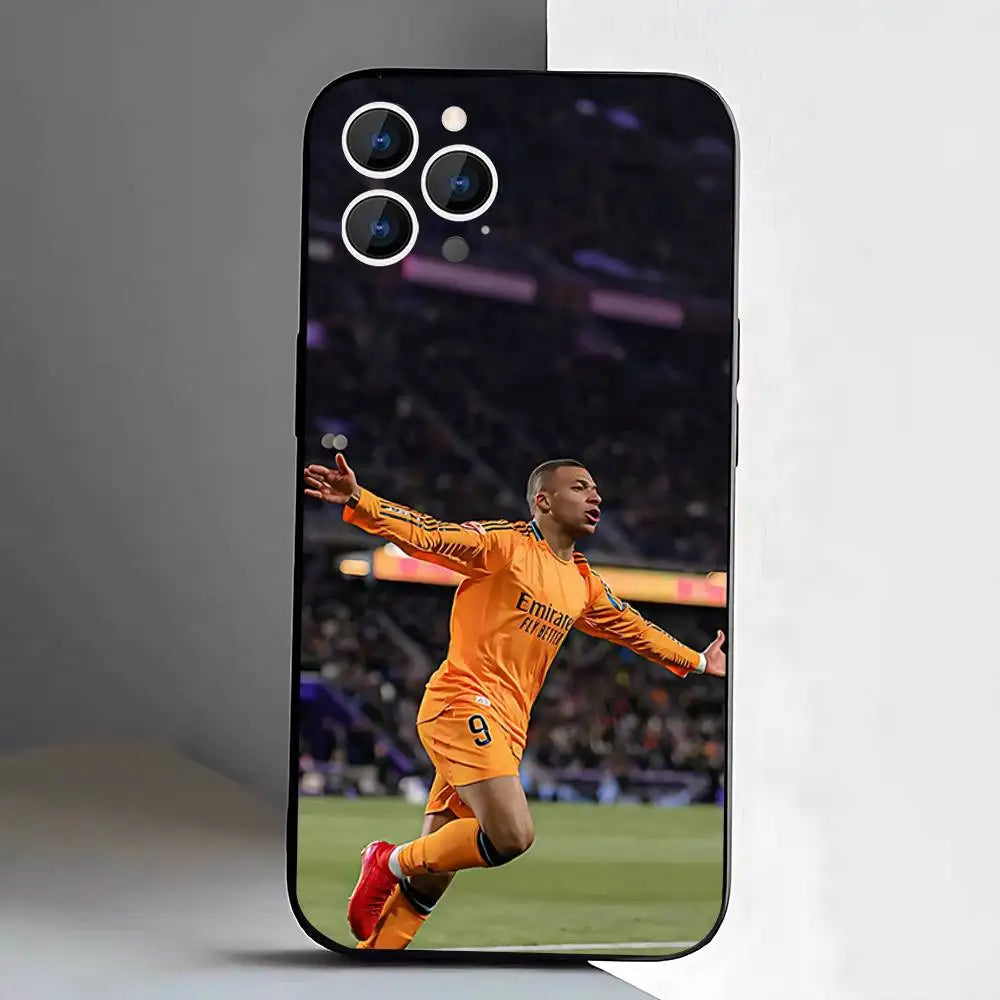 Football Star M-MbappeS-S Phone Case For iPhone 17,16,15,14,13,12,Pro,Max,Plus,E,SE4,Air,Mini Black Soft Box