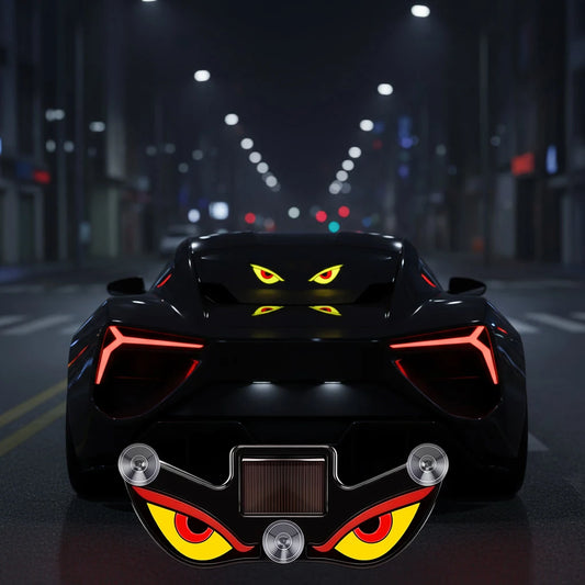Windshield Devil Eyes LED Solar Warning Flashing Signal Indicator Car LED Ambient Lights with Suction Cup for SUV Auto Window