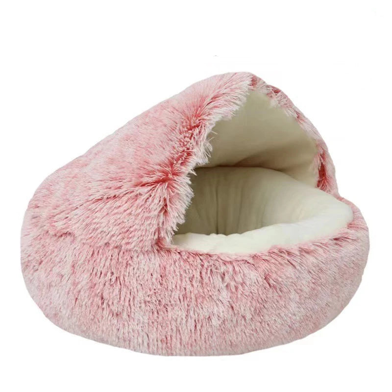 Soft Plush Pet Bed with Cover Round Cat Bed Pet Mattress Warm   Cat Dog  Sleeping Nest Cave for Small Dogs kitten