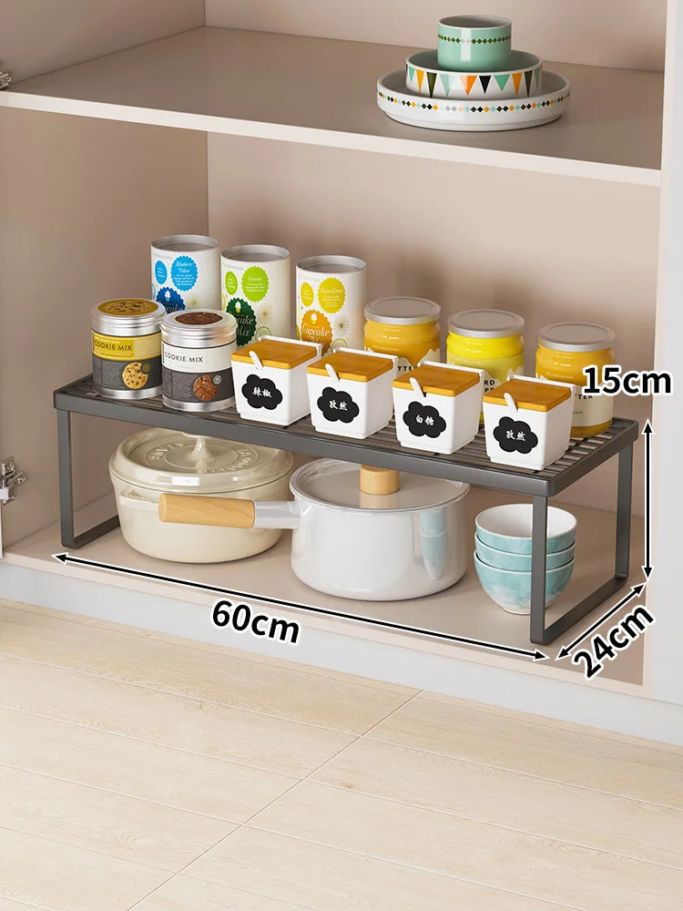 Kitchen Storage Ra Countertop Bowl Plate Pot Utensil Organizer Cabinet Inner Multi-layer elf Seasoning Tabletop Storage