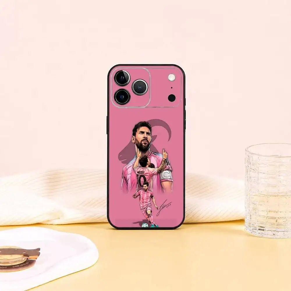 Football Star Lionel Messi gift  Phone Case For iPhone 17,16,15,14,13,12,11 Plus,Pro Max,XS,Soft Silicone Black Cover