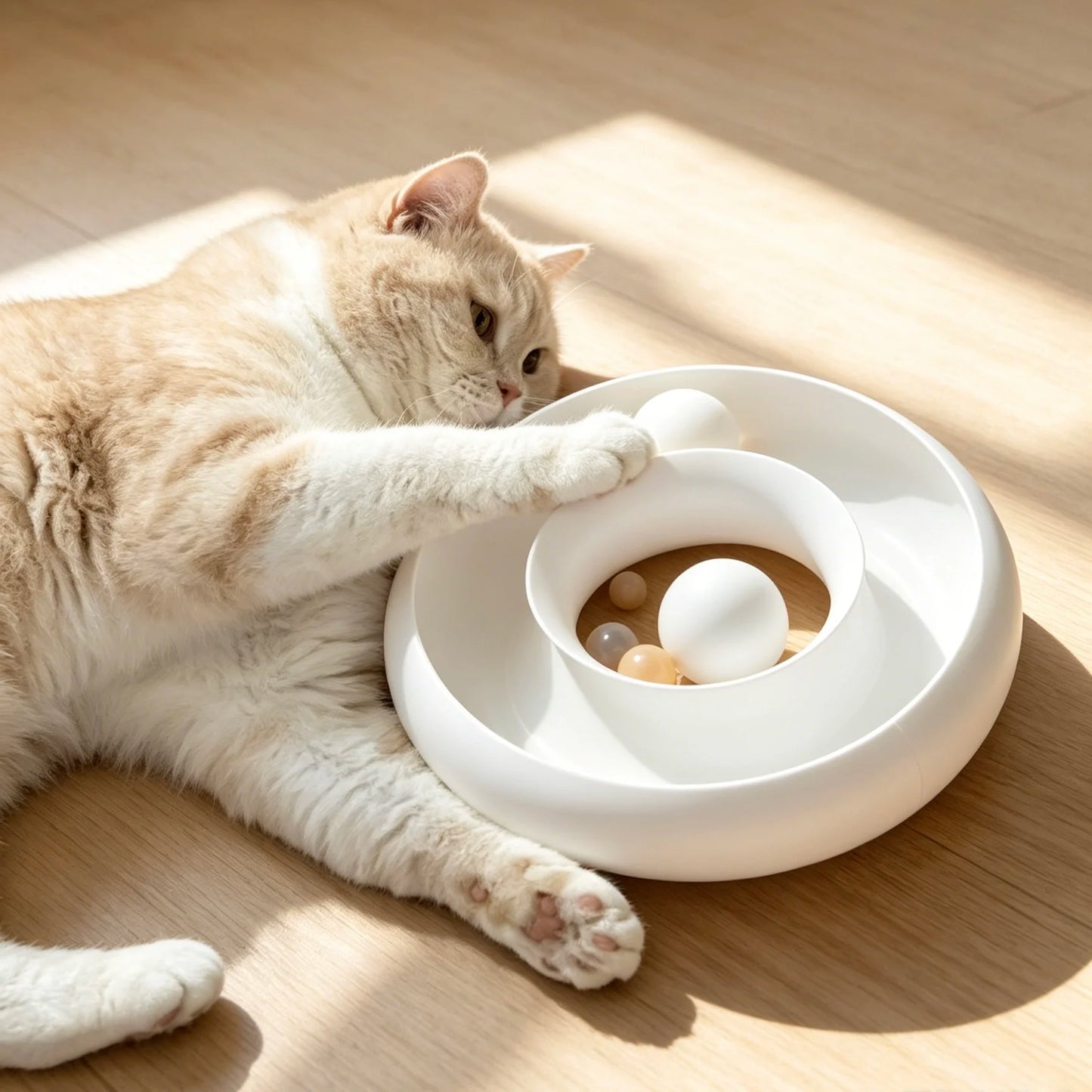 Pet Cat Interactive Donut Roller Ball Toy Indoor Cat Enrichment Toy Anti Boredom Kitten Play Supplies