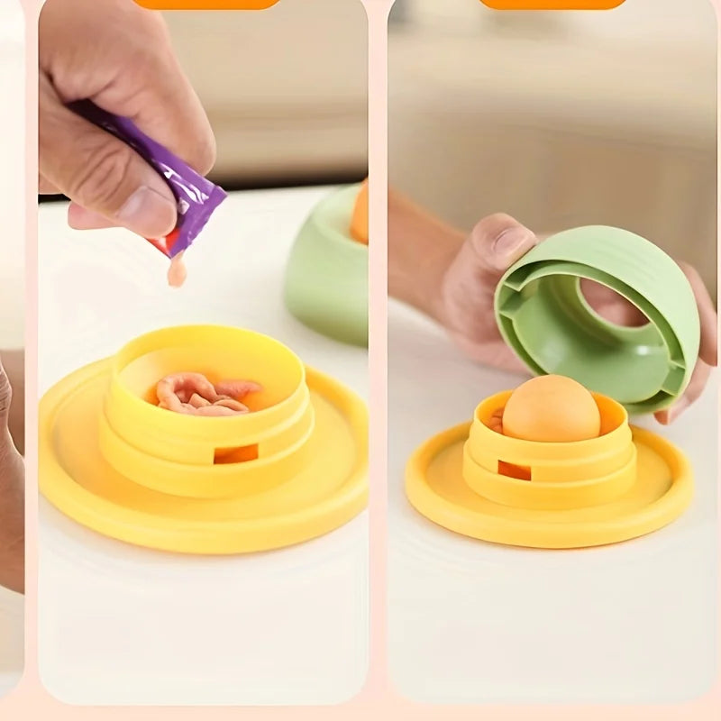 1Pc Interactive Cat Slow Feeder Toy - Non-Tipping, Self-Play Snack Plate with Licking Fun for Dental Health, Without Battery