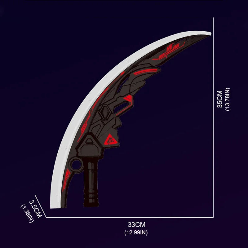 2 IN 1 Luminous Round Moon Curved Double-bladed Glowing Scimitar Creative Sword Toys Flow Light Prop Children's Toy Boy Gifts