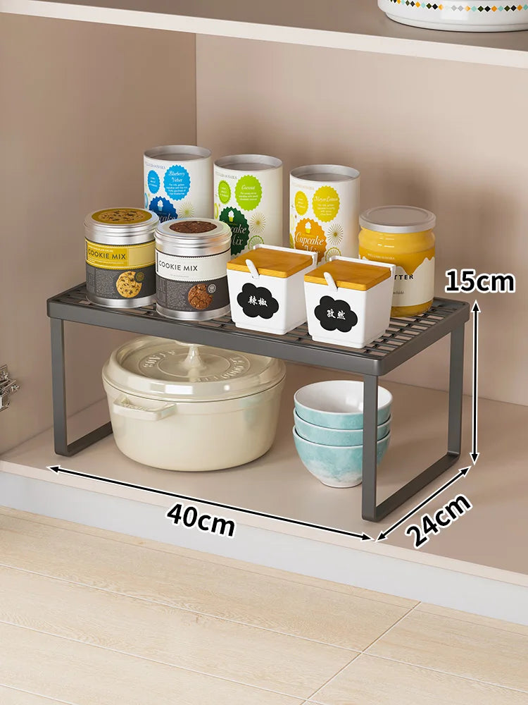 Kitchen Storage Ra Countertop Bowl Plate Pot Utensil Organizer Cabinet Inner Multi-layer elf Seasoning Tabletop Storage