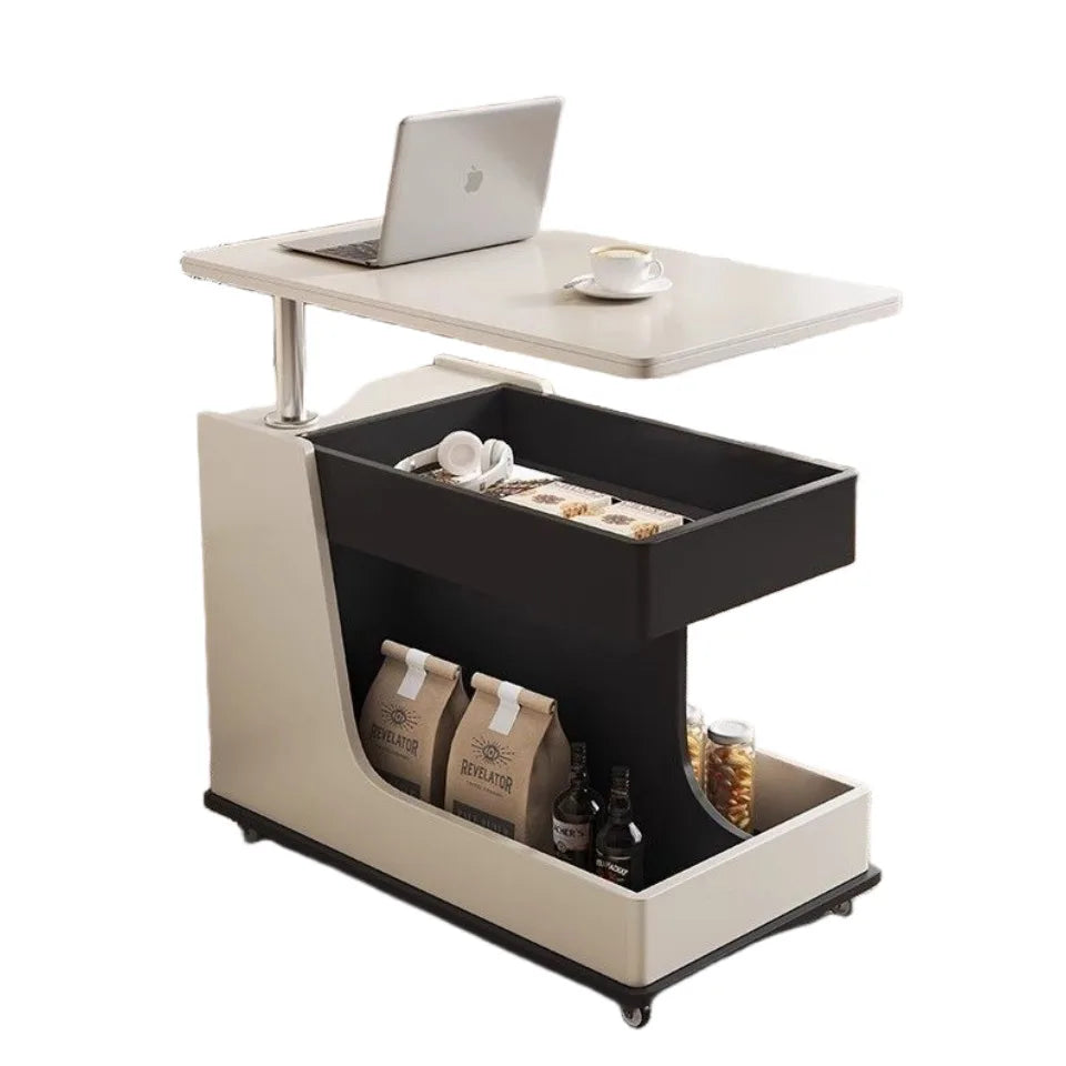 Solid Wood High-End Bedroom Furniture Luxury Modern Slate Multifunctional Side Cabinet Sofa Trolley Lift Capabilities Accessible