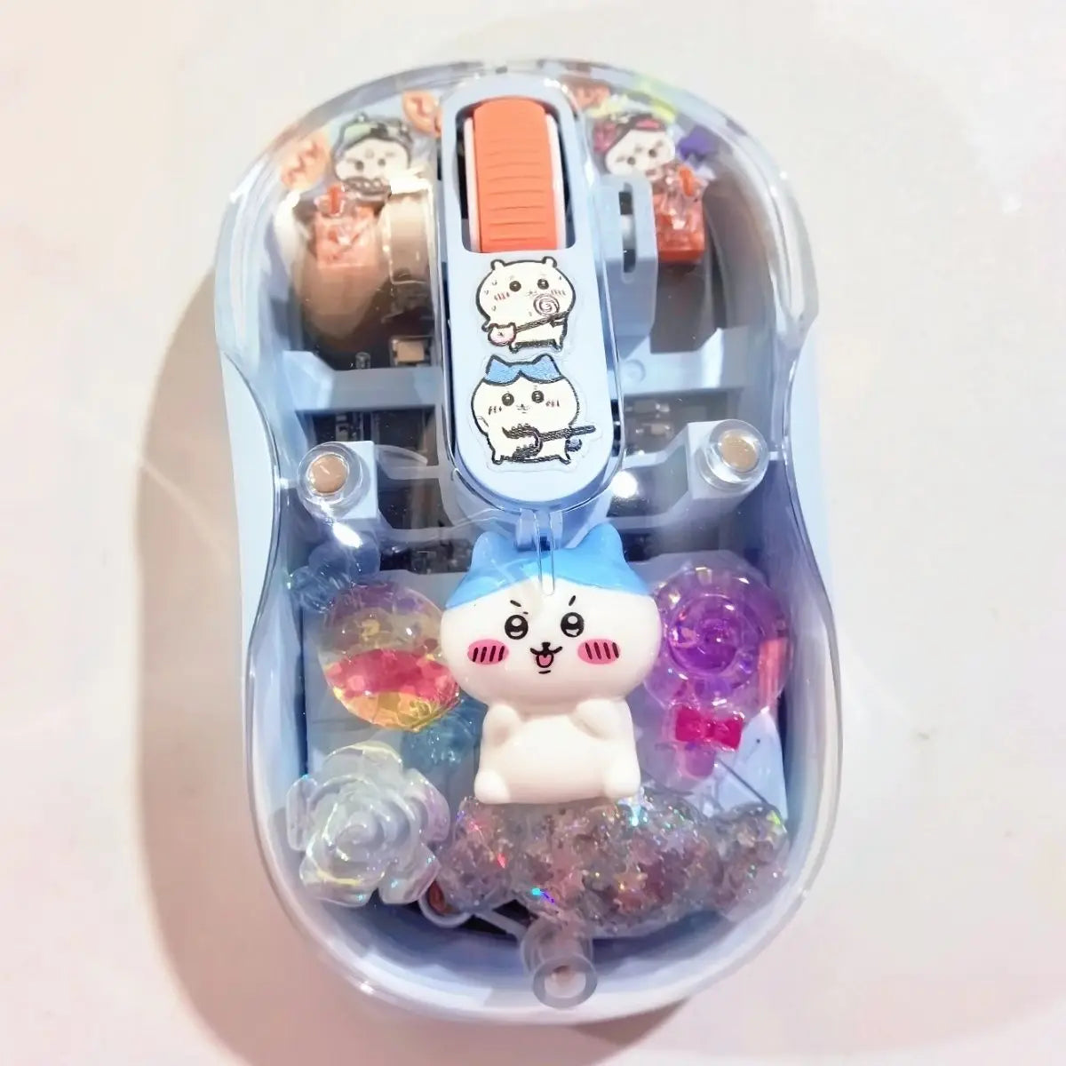 Anime Chiikawa Usagi Bluetooth Wireless Mouse Silent Portable Transparent Cartoon Doll Design for Laptop Computer Office Study