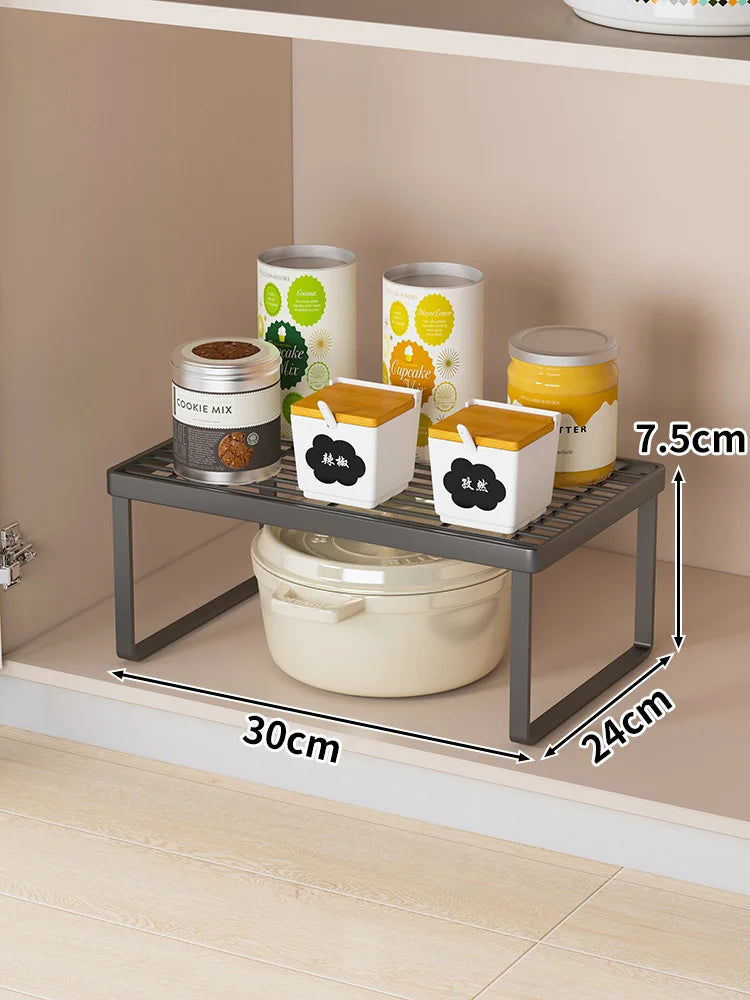 Kitchen Storage Ra Countertop Bowl Plate Pot Utensil Organizer Cabinet Inner Multi-layer elf Seasoning Tabletop Storage