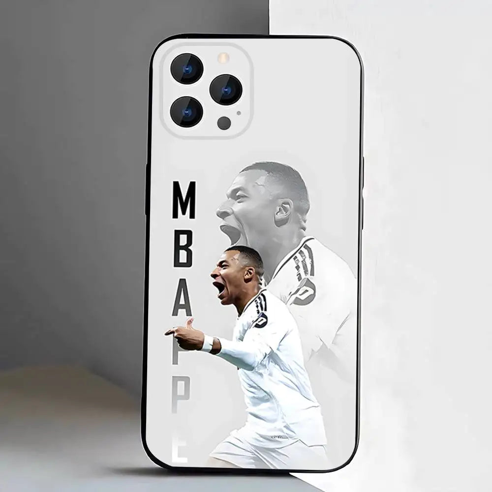 Football Star M-MbappeS-S Phone Case For iPhone 17,16,15,14,13,12,Pro,Max,Plus,E,SE4,Air,Mini Black Soft Box