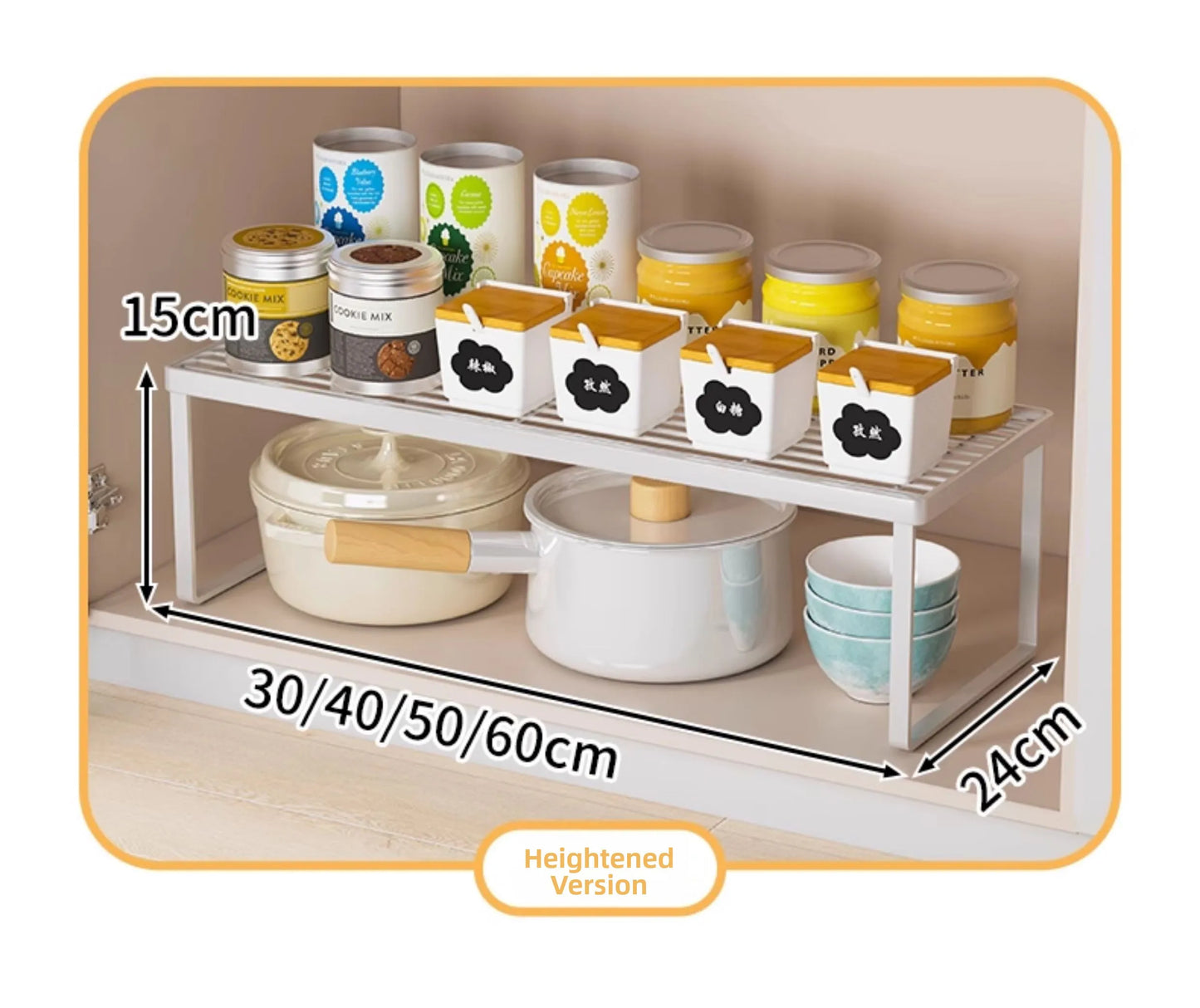 Kitchen Storage Ra Countertop Bowl Plate Pot Utensil Organizer Cabinet Inner Multi-layer elf Seasoning Tabletop Storage