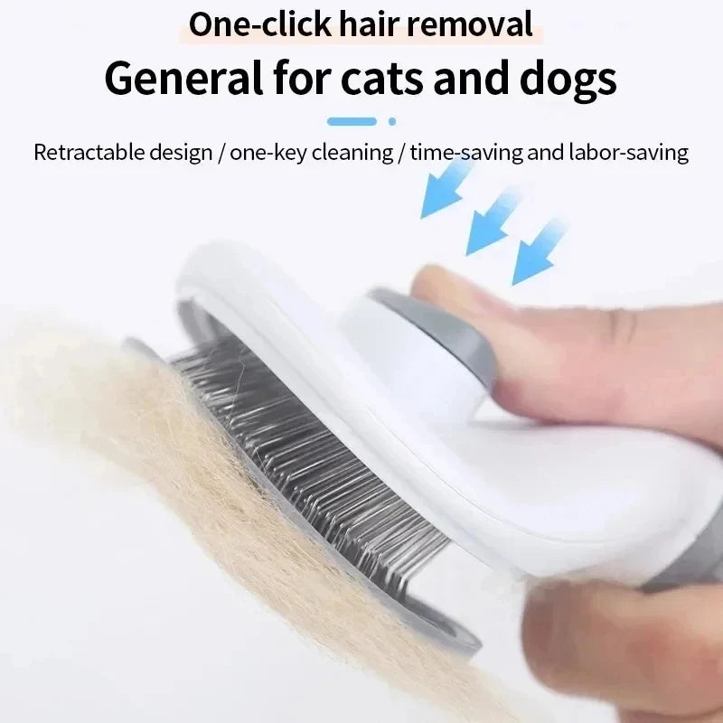 Dog Grooming Brush with Easy Clean Button | Home Pet Hub