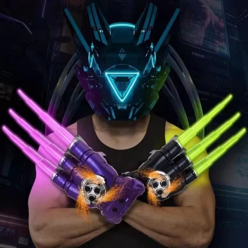 Wolf Claw Scalable Sound And Light  Claw With Rotating Spark Laser Claw Children'S Cool Luminous Toy Boy'S Gift