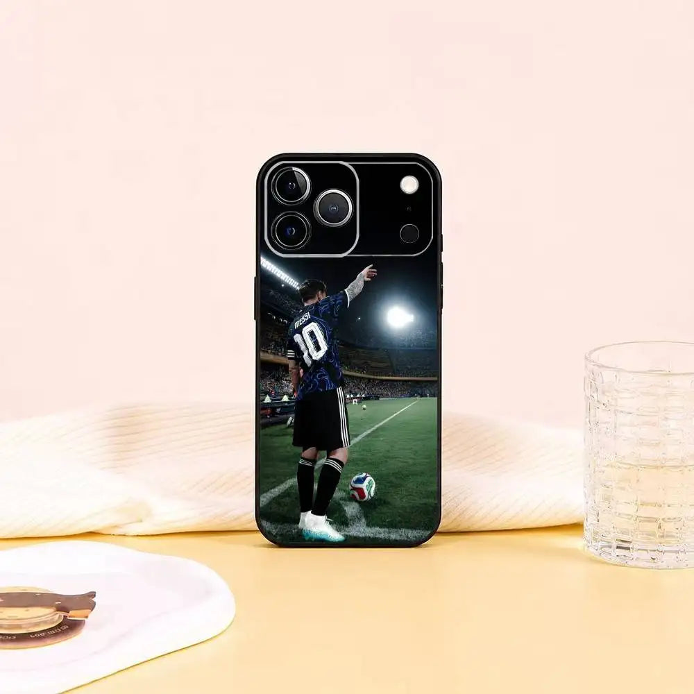 Football Star Lionel Messi gift  Phone Case For iPhone 17,16,15,14,13,12,11 Plus,Pro Max,XS,Soft Silicone Black Cover