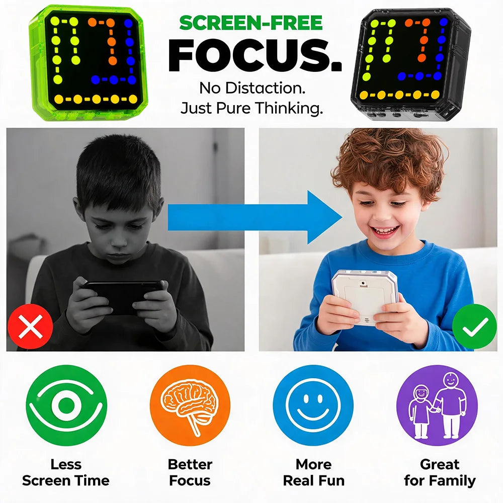 Electronic Handheld Game Console for Kids, Link Up Logic Thinking Game, Brain Teasers & Memory, Focus Training, Educational Trav