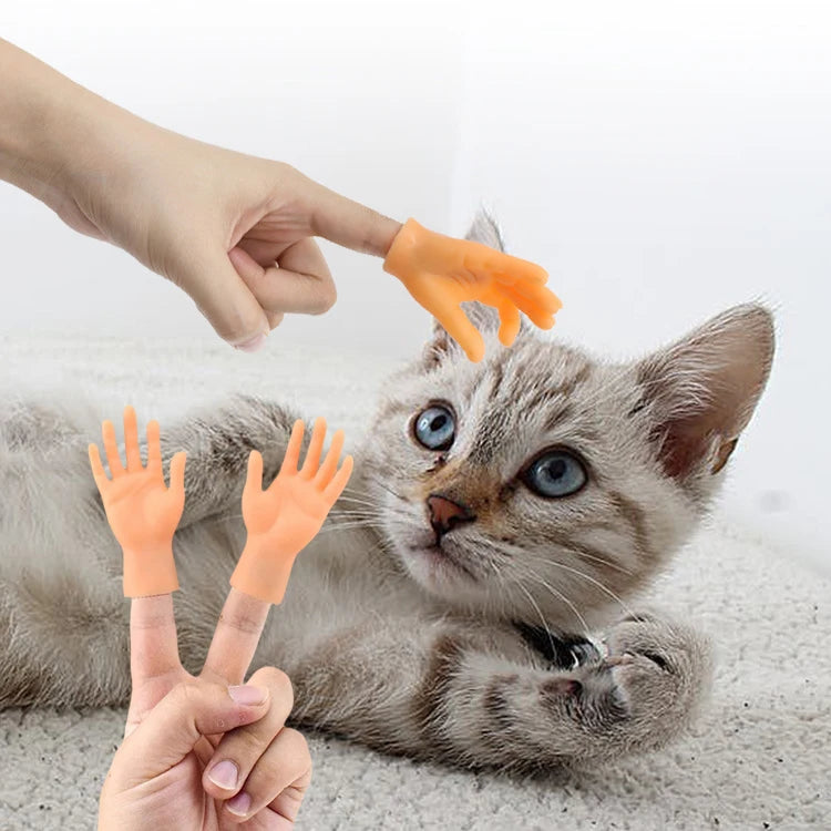 Pet Interactive Funny Gesture Toy Mini Multi Style Cat Teasing Plastic Prank Finger Human Fake Gloves Pet Toy Supplies