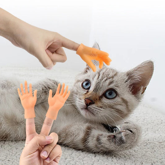 Pet Interactive Funny Gesture Toy Mini Multi Style Cat Teasing Plastic Prank Finger Human Fake Gloves Pet Toy Supplies