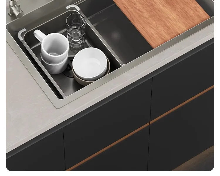 Kitchen Vegetable Basin, Large Sink, 304 Stainless Steel Countertop Sink, Dishwasher, Household Thickened Vegetable Sink