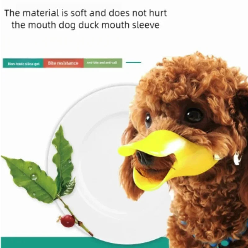 Adjustable Dog Silicone Duck Muzzle Anti Bite Stop Barking Pet Accessory Safe Small to Large Dog Mouthpiece Cover
