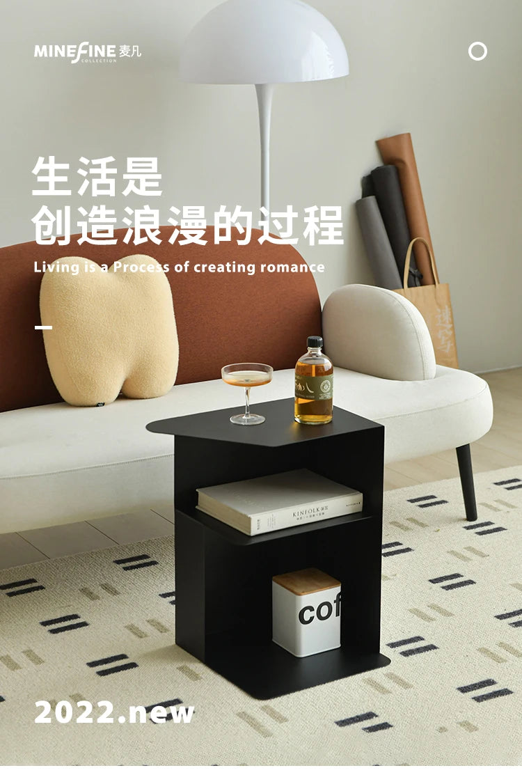 Home Creative Sofa Side Table Balcony Coffee Table Minimalist Bedside Cabinet,Portable Multi-Purpose Storage RackSmall Furniture