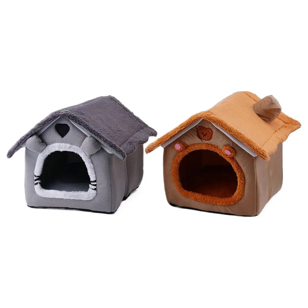 Pet House Bed Cat Cave Dog Kennel Warm Sleeping Bag Cozy Tent Soft Puppy Cushion Mat Indoor Winter Supplies