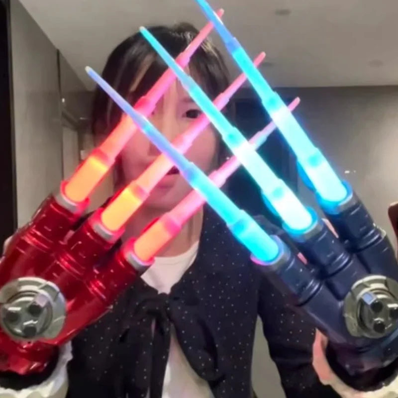 Wolf Claw Scalable Sound And Light  Claw With Rotating Spark Laser Claw Children'S Cool Luminous Toy Boy'S Gift