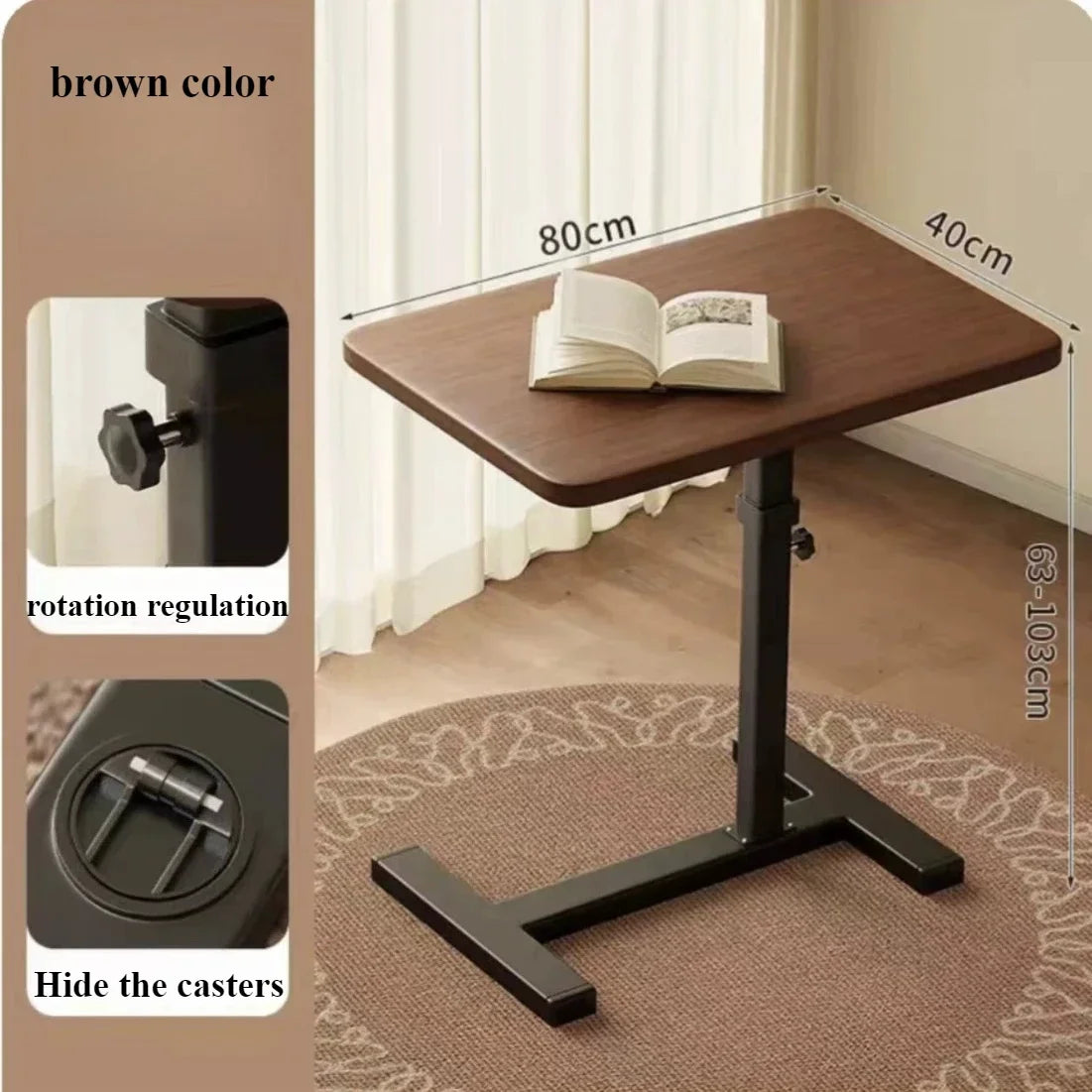 Mobile Bedside Table Household Office Desk Bedroom Folding Tables Portable and Minimalist Workbench Convenient Learning Desk