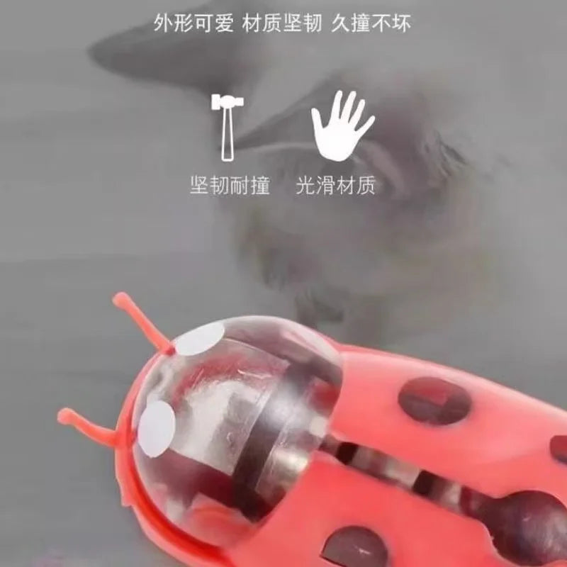 Pet Interactive Mini Electric Bug Cat Toy Kitten Escape Obstacle Automatic Flip Toy Battery Operated Vibration Beetle Supplies