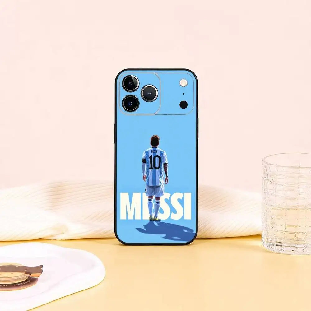 Football Star Lionel Messi gift  Phone Case For iPhone 17,16,15,14,13,12,11 Plus,Pro Max,XS,Soft Silicone Black Cover