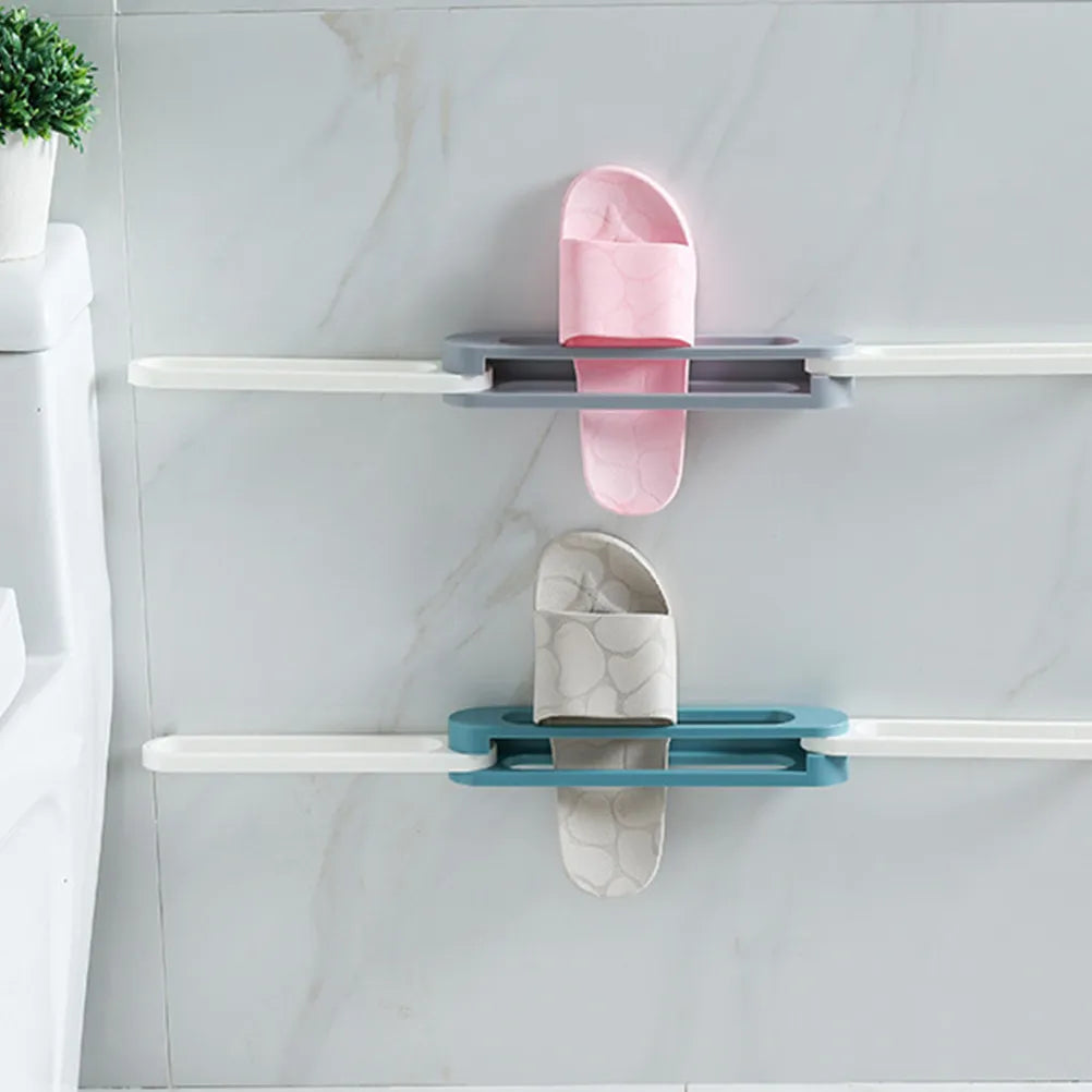 3 in 1 Wall Mounted Shoes Rack Slippers Towel Storage Shelf Easy Install Self Adhesive No Drilling Space Saving Home