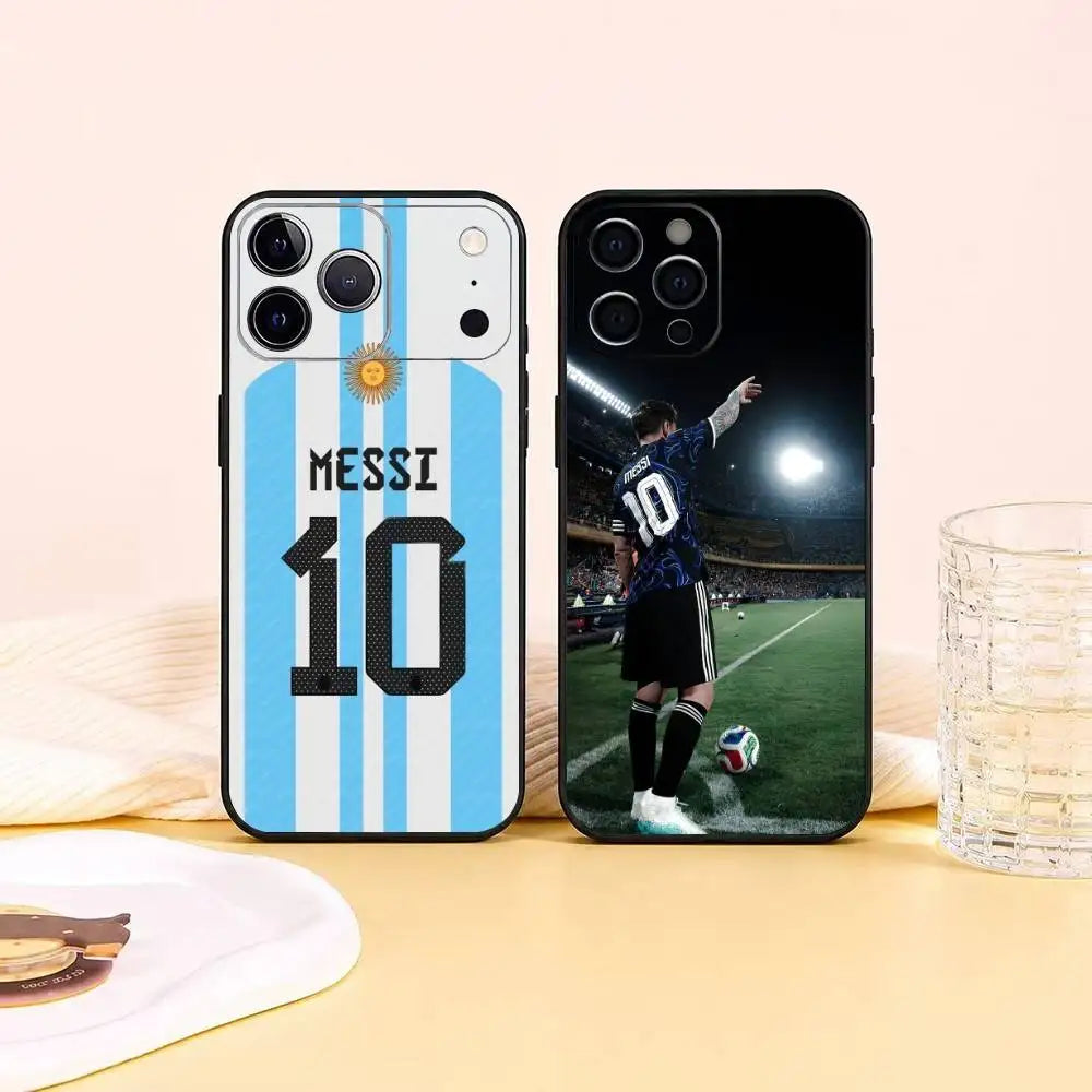 Football Star Lionel Messi gift  Phone Case For iPhone 17,16,15,14,13,12,11 Plus,Pro Max,XS,Soft Silicone Black Cover