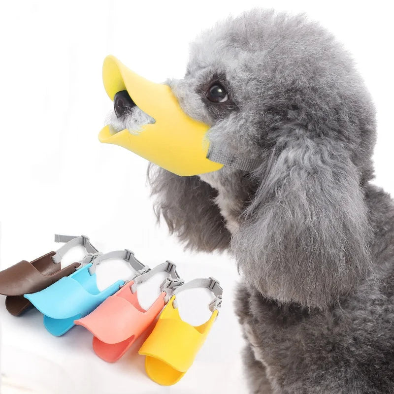 Adjustable Dog Silicone Duck Muzzle Anti Bite Stop Barking Pet Accessory Safe Small to Large Dog Mouthpiece Cover