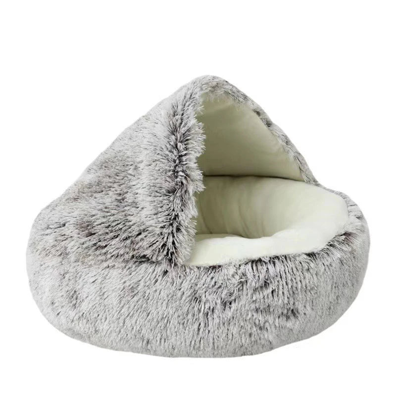 Soft Plush Pet Bed with Cover Round Cat Bed Pet Mattress Warm   Cat Dog  Sleeping Nest Cave for Small Dogs kitten
