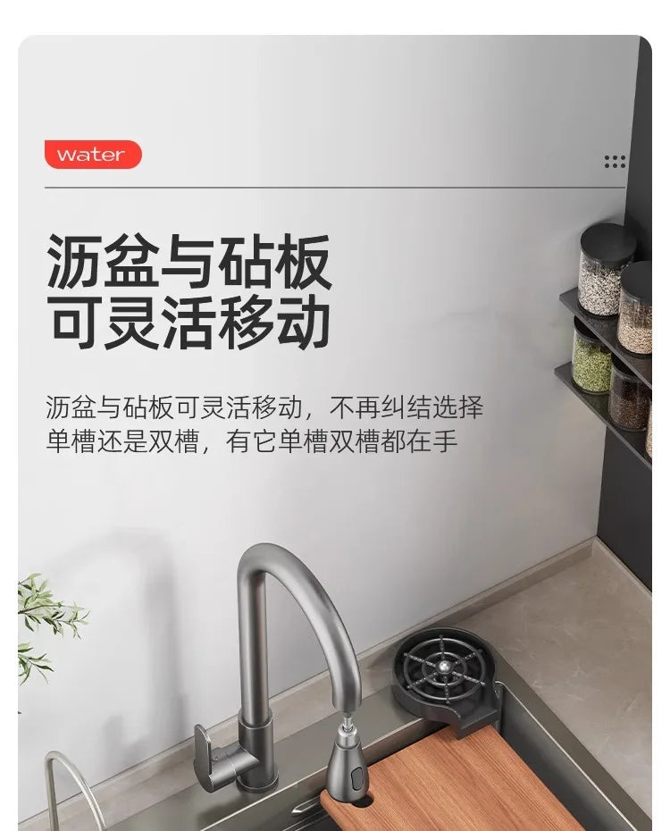 Kitchen Vegetable Basin, Large Sink, 304 Stainless Steel Countertop Sink, Dishwasher, Household Thickened Vegetable Sink