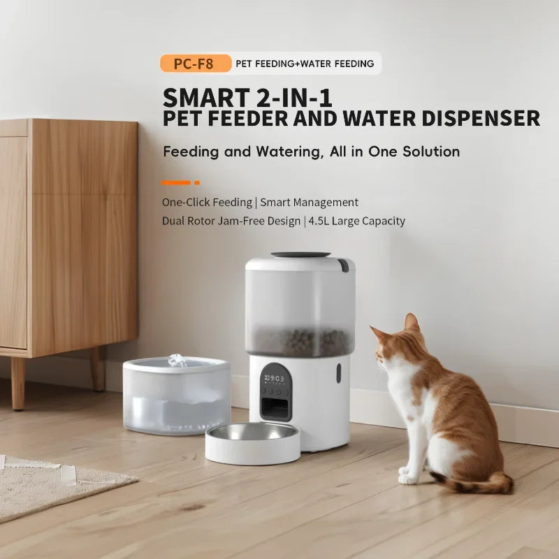 Wholesale Pet Products Supplier 2 In 1 Pet Water Drinking Fountain Dog Food Bowl Wifi Smart Automatic Cat Pet Feeder With Camera