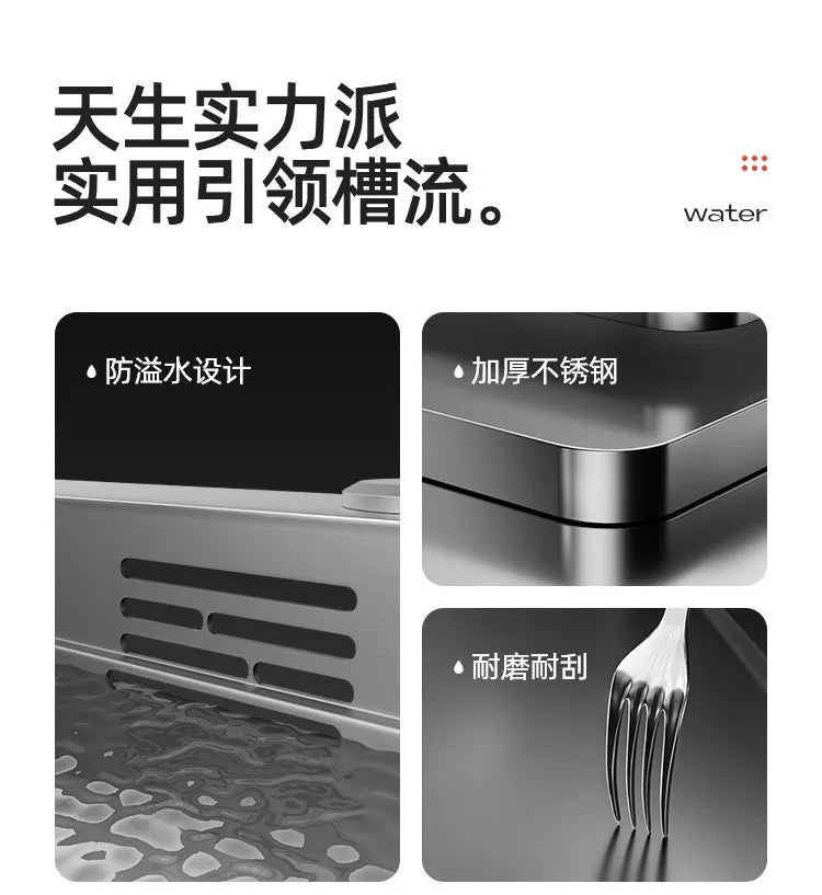 Kitchen Vegetable Basin, Large Sink, 304 Stainless Steel Countertop Sink, Dishwasher, Household Thickened Vegetable Sink