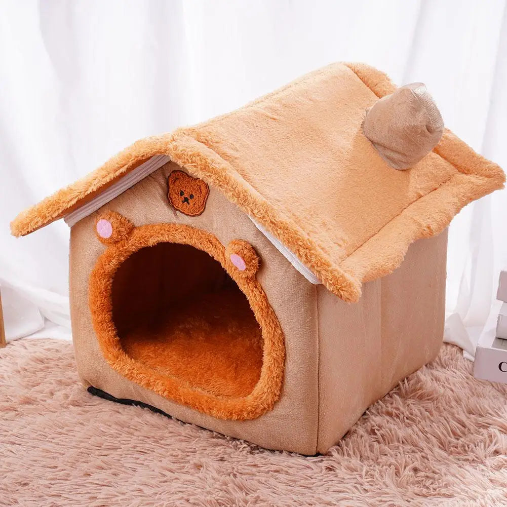 Pet House Bed Cat Cave Dog Kennel Warm Sleeping Bag Cozy Tent Soft Puppy Cushion Mat Indoor Winter Supplies