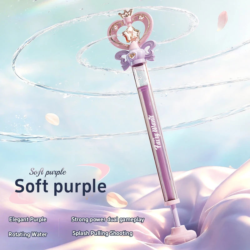 Magic Fairy Wand Water Battle Ornament Rotating Water Splash Pull Shooting Summer Water Play Water Fight For Kids Adults Gift