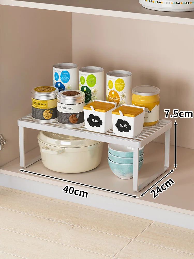 Kitchen Storage Ra Countertop Bowl Plate Pot Utensil Organizer Cabinet Inner Multi-layer elf Seasoning Tabletop Storage