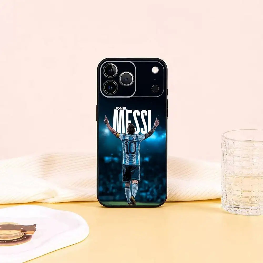 Football Star Lionel Messi gift  Phone Case For iPhone 17,16,15,14,13,12,11 Plus,Pro Max,XS,Soft Silicone Black Cover