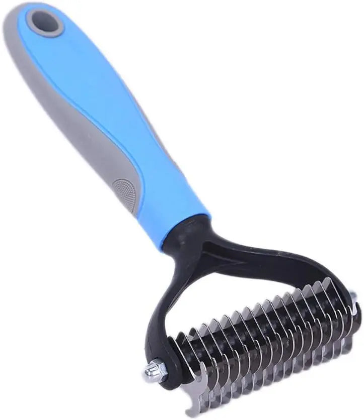 Pet Grooming Brush - Shedding Comb & Dematting Tool for Dogs & Cats, Extra Wide Undercoat Rake