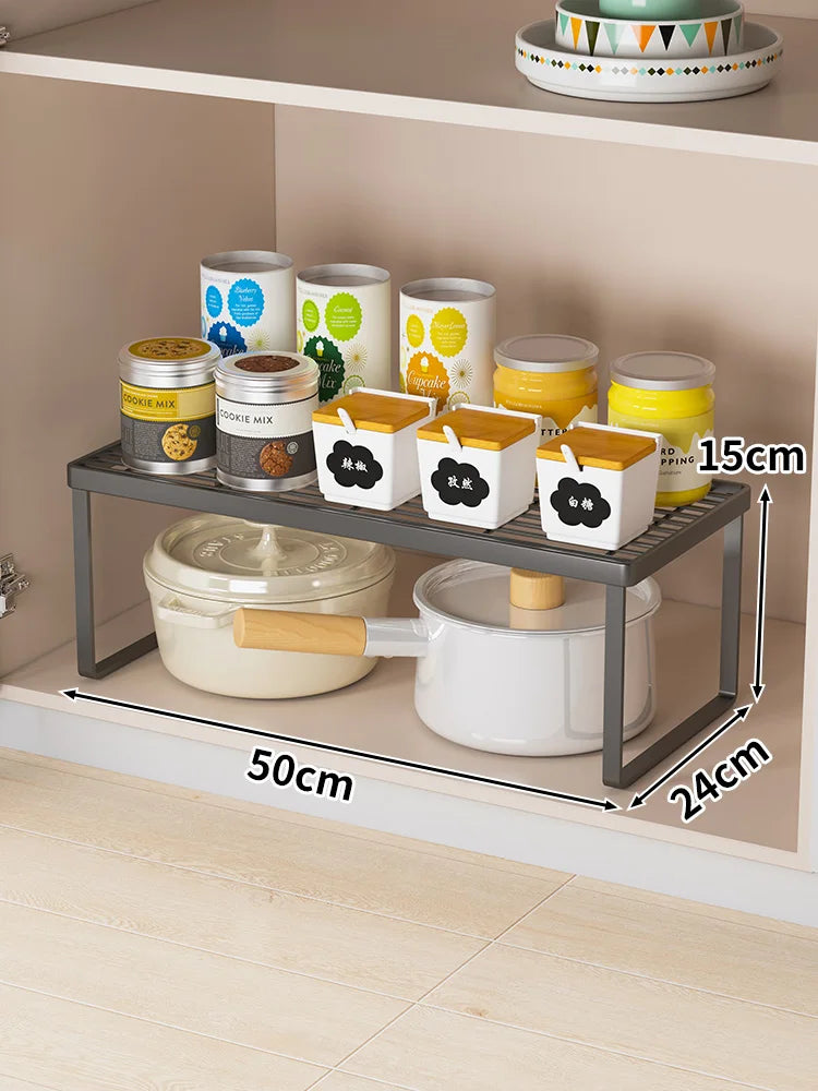 Kitchen Storage Ra Countertop Bowl Plate Pot Utensil Organizer Cabinet Inner Multi-layer elf Seasoning Tabletop Storage