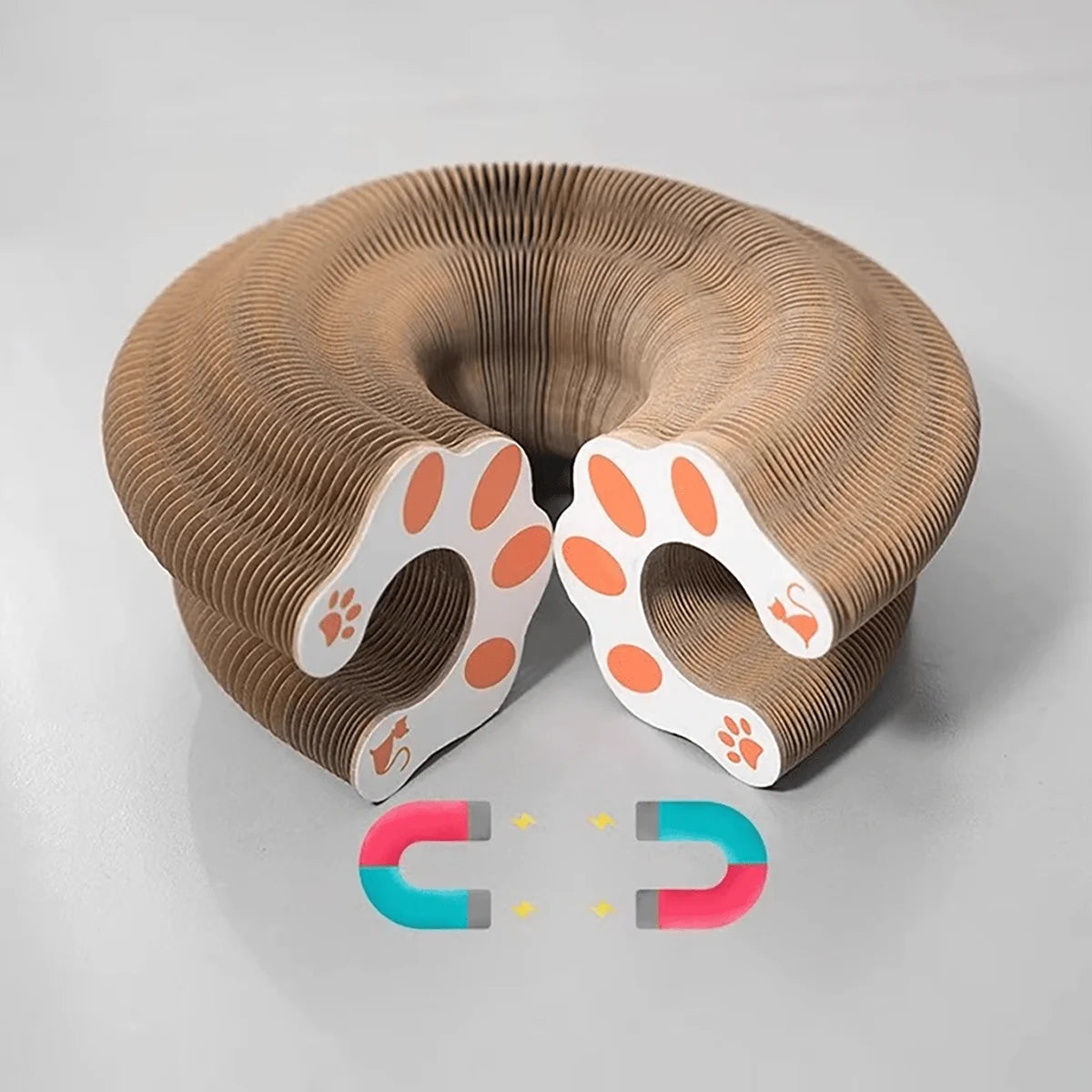 Customized Shopify Dropshipping Foldable Cat Scratcher With Bell Catnip Multi-level Cardboard Toy Kitten Durable Claw Sharpener