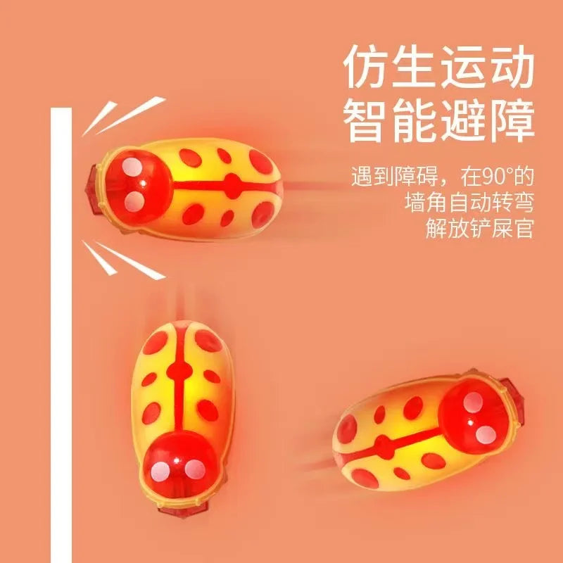 Pet Interactive Mini Electric Bug Cat Toy Kitten Escape Obstacle Automatic Flip Toy Battery Operated Vibration Beetle Supplies