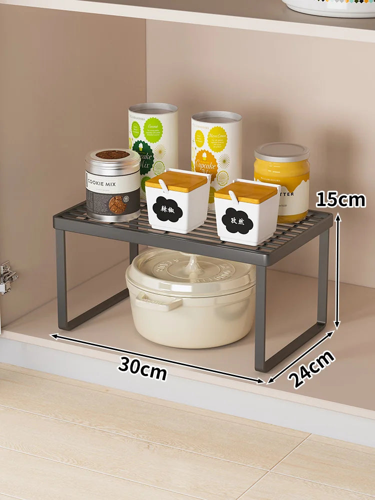 Kitchen Storage Ra Countertop Bowl Plate Pot Utensil Organizer Cabinet Inner Multi-layer elf Seasoning Tabletop Storage