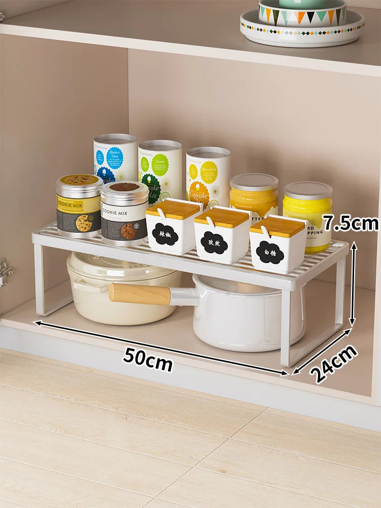 Kitchen Storage Ra Countertop Bowl Plate Pot Utensil Organizer Cabinet Inner Multi-layer elf Seasoning Tabletop Storage